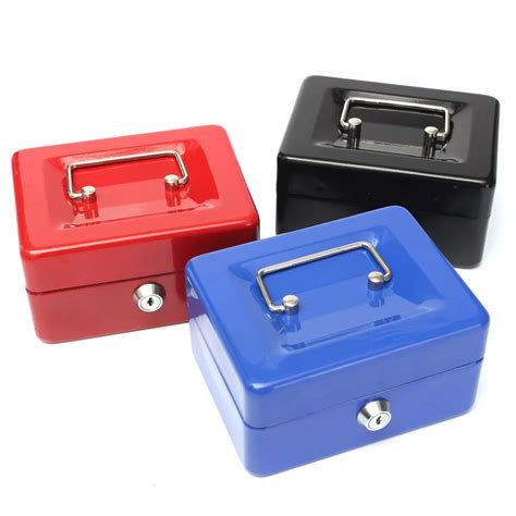 metal cash box with lock|small lockable metal box.